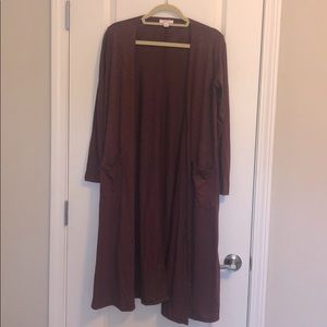 LULAROE small burgundy duster cardigan